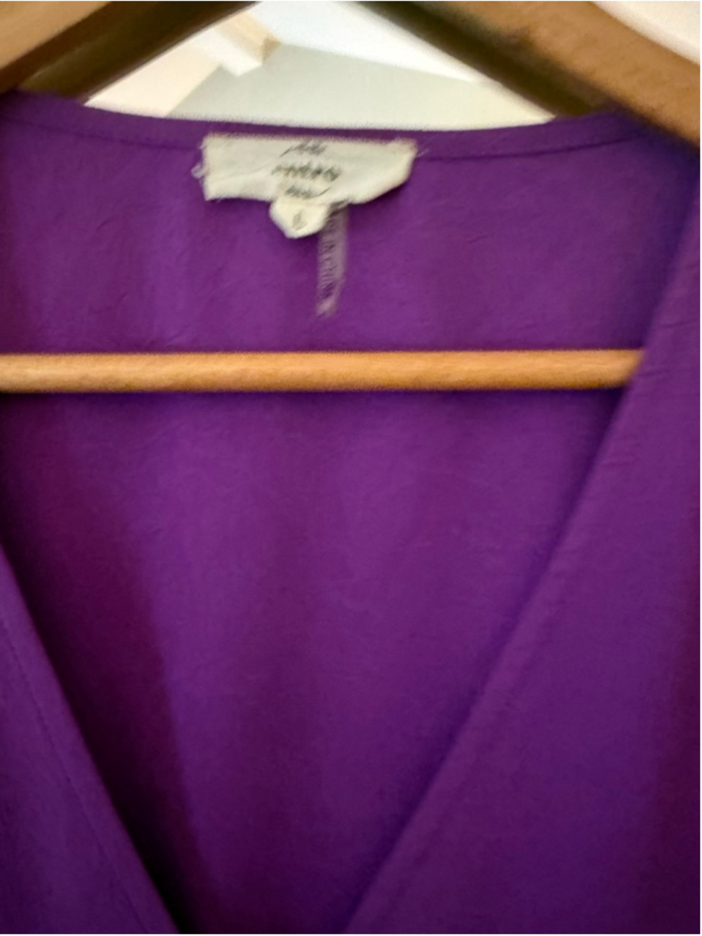 Women's Entro Purple V-Neck Ruffle Blouse S - Picture 3 of 4